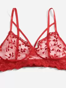 3 Stücke Sexy Lingerie Set in Große Größen (BH, Strumpfhalter und Slip mit Dreieck-Design) - Rot - Übersicht 5