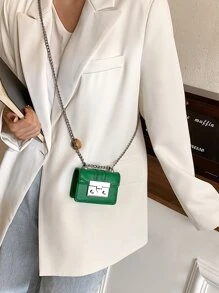 迷你鏈條方包 - 綠色 - 查看 2