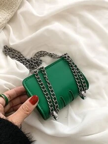 迷你鏈條方包 - 綠色 - 查看 3