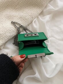 迷你鏈條方包 - 綠色 - 查看 6