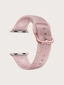 Compatibles avec les bracelets 38 mm, 40 mm, 41 mm, 42 mm, 44 mm, 45 mm, 49 mm, bracelet de remplacement en silicone souple pour sport, convient pour Apple Ultra 2, Ultra SE, Série 9, 8, 7, 6, 5, 4, 3, 2, 1, femmes, paillettes - Rose bonbon - Voir 2