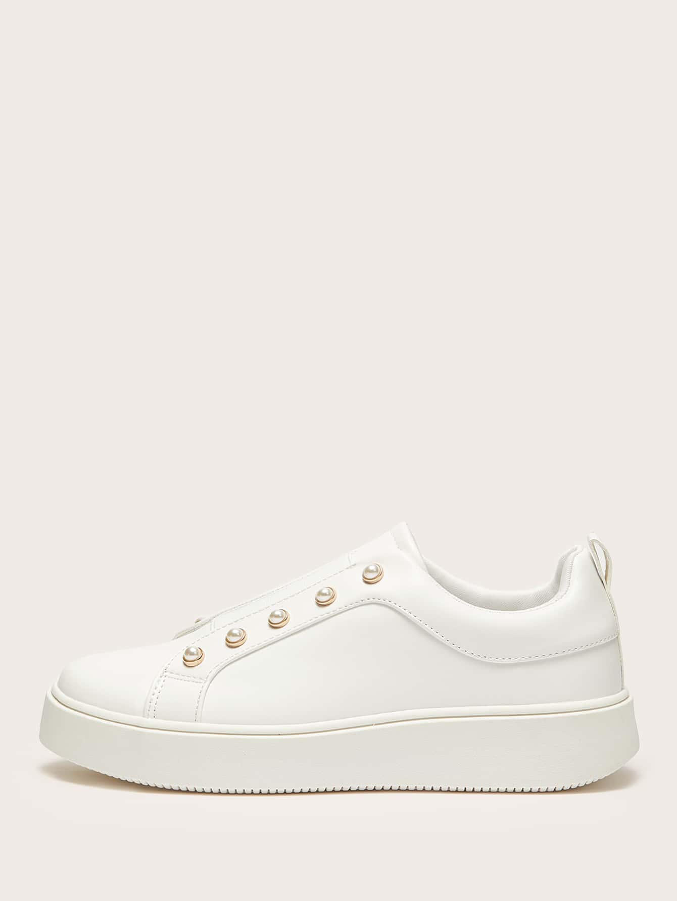 SHEIN BIZwear Faux Pearl Decor Low Top Skate Shoes for Sale Australia