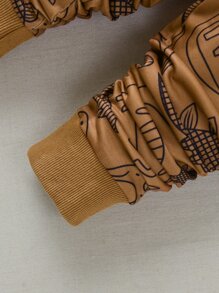 SHEIN 男孩恐龍印花連帽衫和運動長褲