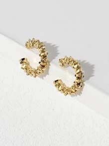 1入組極簡耳夾銅首飾類 - 金黃色 - 查看 3