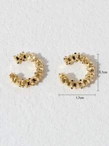 1入組極簡耳夾銅首飾類 - 金黃色 - 查看 4