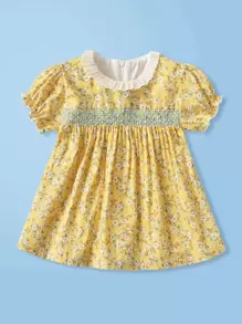 Đầm Bé Gái Trẻ Trung Mùa Hè Ngắn Tay Retro Đầm Công Chúa Phong Cách Nông Thôn Ditsy Hoa Bé Gái - Nhiều màu - Xem 1