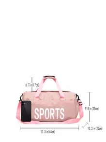 字母印花行李袋帶手拿包3件套書包套裝適合畢業生、青少年女孩、新生、大二、初中和高中學生、大學和高中，非常適合戶外、旅行和返校 - 粉色 - 查看 3