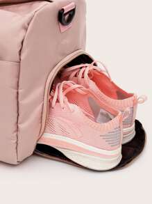 字母印花行李袋帶手拿包3件套書包套裝適合畢業生、青少年女孩、新生、大二、初中和高中學生、大學和高中，非常適合戶外、旅行和返校 - 粉色 - 查看 5