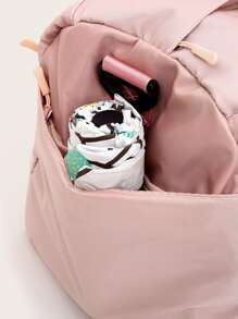 字母印花行李袋帶手拿包3件套書包套裝適合畢業生、青少年女孩、新生、大二、初中和高中學生、大學和高中，非常適合戶外、旅行和返校 - 粉色 - 查看 6