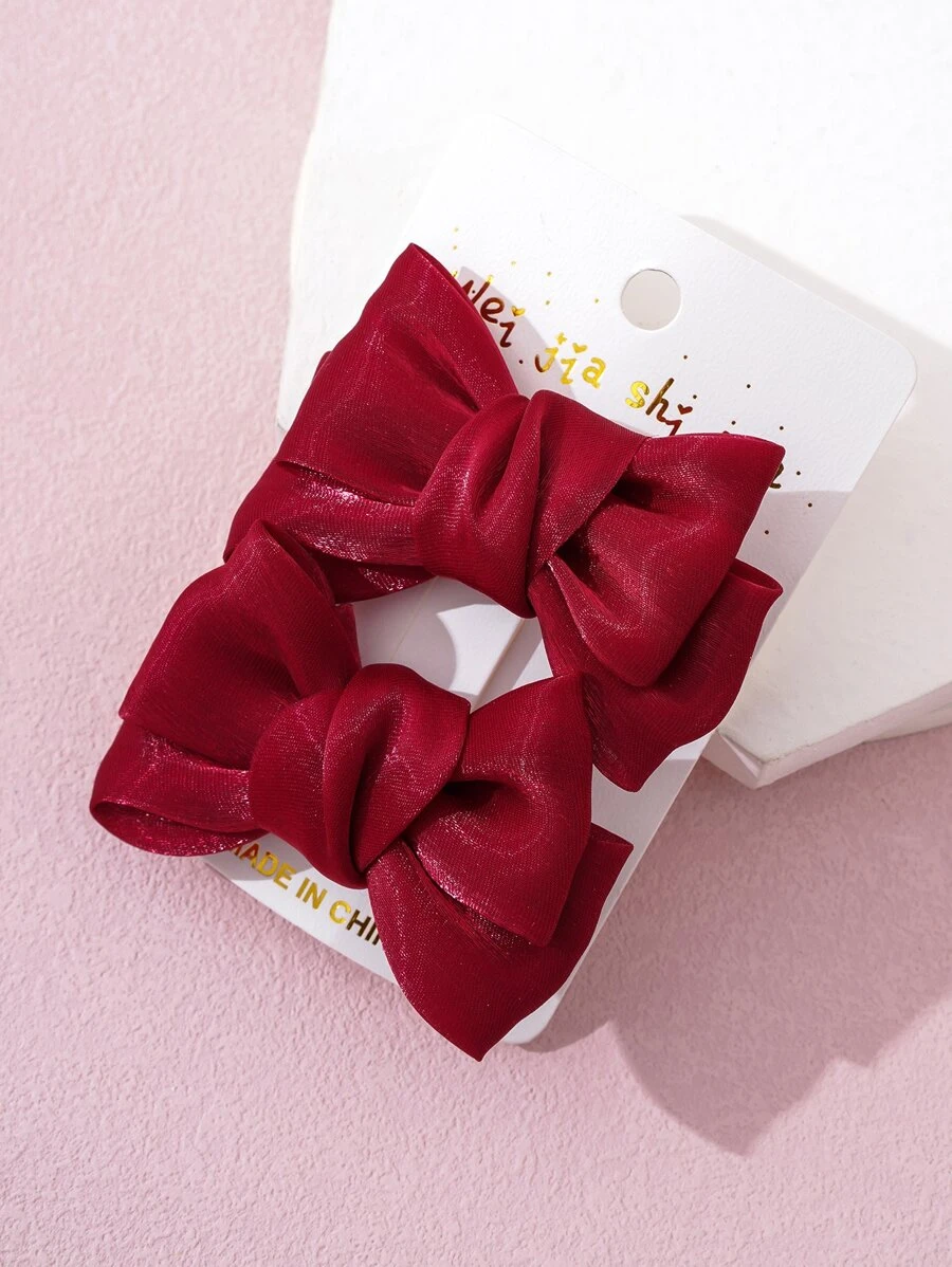2pcs Toddler Girls Bow Knot Hair Clip