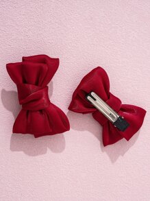 2pcs Toddler Girls Bow Knot Hair Clip