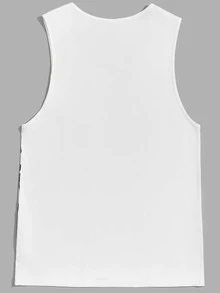 Manfinity Men Figure Graphic Tank Top - Black and White - View 2