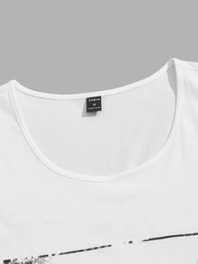 Manfinity Men Figure Graphic Tank Top - Black and White - View 3