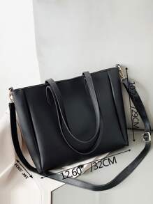 Waterproof,Lightweight,Business Casual Minimalist Shoulder Tote Bag For Teen Girls Women College Students,Rookies & White-collar Workers Perfect for Office,College,Work ,Business,Commute,Outdoors, Travel, Outings - Black - View 5