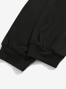 SHEIN Girls Letter Graphic Tank Top & Joggers - Black - View 4