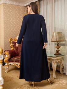 Al Najma Plus Size Striped Print Dress