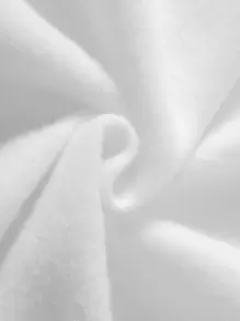 SHEIN EZwear Slogan Graphic Kangaroo Pocket Thermal Lined Drawstring Hoodie - White - View 3