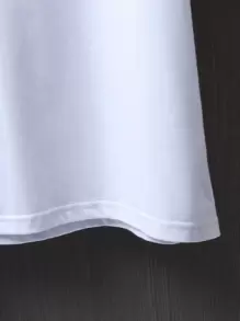 Manfinity Tops Nam Dây kéo Hoạt hình Lá thư Sẵn sàng - Đen và trắng - Xem 3