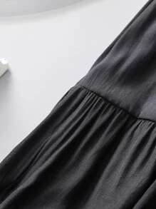 Mulvari Plus Lace Trim Ruffle Hem Skirt - Black - View 6