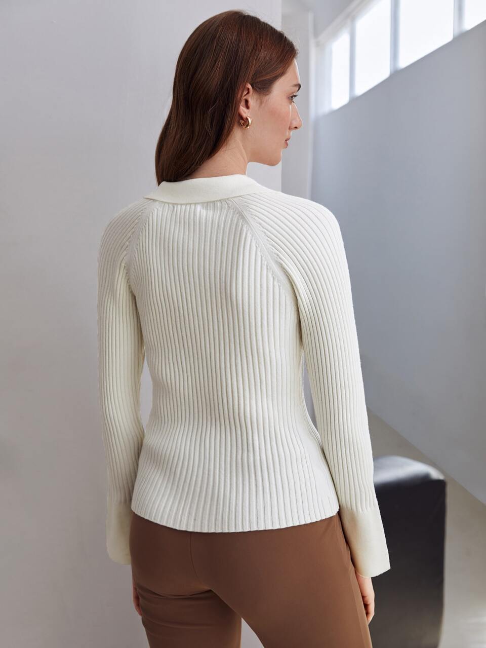 WOOL MIX BELL SLEEVE CARDIGAN