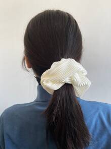 Ruched Scrunchie rắn - trắng - Xem 3
