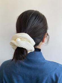 Ruched Scrunchie rắn - trắng - Xem 4