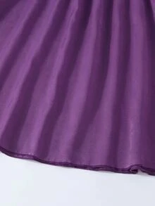 Niñas Vestido línea A ribete con fruncido con lazo delantero