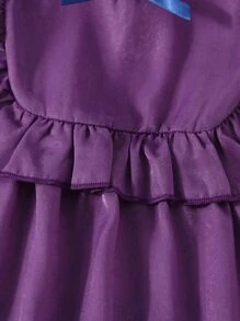 Niñas Vestido línea A ribete con fruncido con lazo delantero