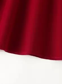 Niñas Vestido de hombros descubiertos ribete con fruncido - Burdeos - Ver 3