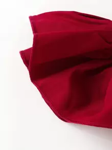 Niñas Vestido de hombros descubiertos ribete con fruncido - Burdeos - Ver 6