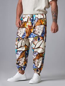 Manfinity Quần Nam Dây kéo Túi Tất cả trên in Đường phố - Nhiều màu - Xem 3