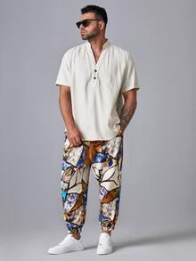 Manfinity Quần Nam Dây kéo Túi Tất cả trên in Đường phố - Nhiều màu - Xem 4