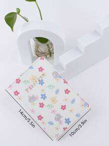 Flower & Cartoon Bear Graphic Passport Case Travel Stuff Travel Organiser Travel Items Travel Wallet Passport Holder Passport Wallet Beach Vacation Bag Summer Christmas Vacation - Multicolor - View 6
