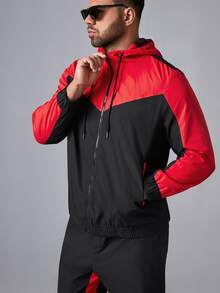 Manfinity Men Plus Zip Up Two Tone Hoodie & Contrast Sideseam Pants - Multicolor - View 4