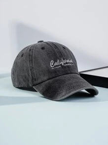 字母刺繡棒球帽 - 灰色 - 查看 1