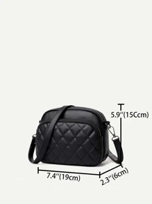 Lightweight,Business Casual Mini Quilted Crossbody Bag For Teen Girls Women College Students,Rookies & White-collar Workers Perfect for Office,College,Work ,Business,Commute,Outdoors, Travel, Outings - Black - View 6