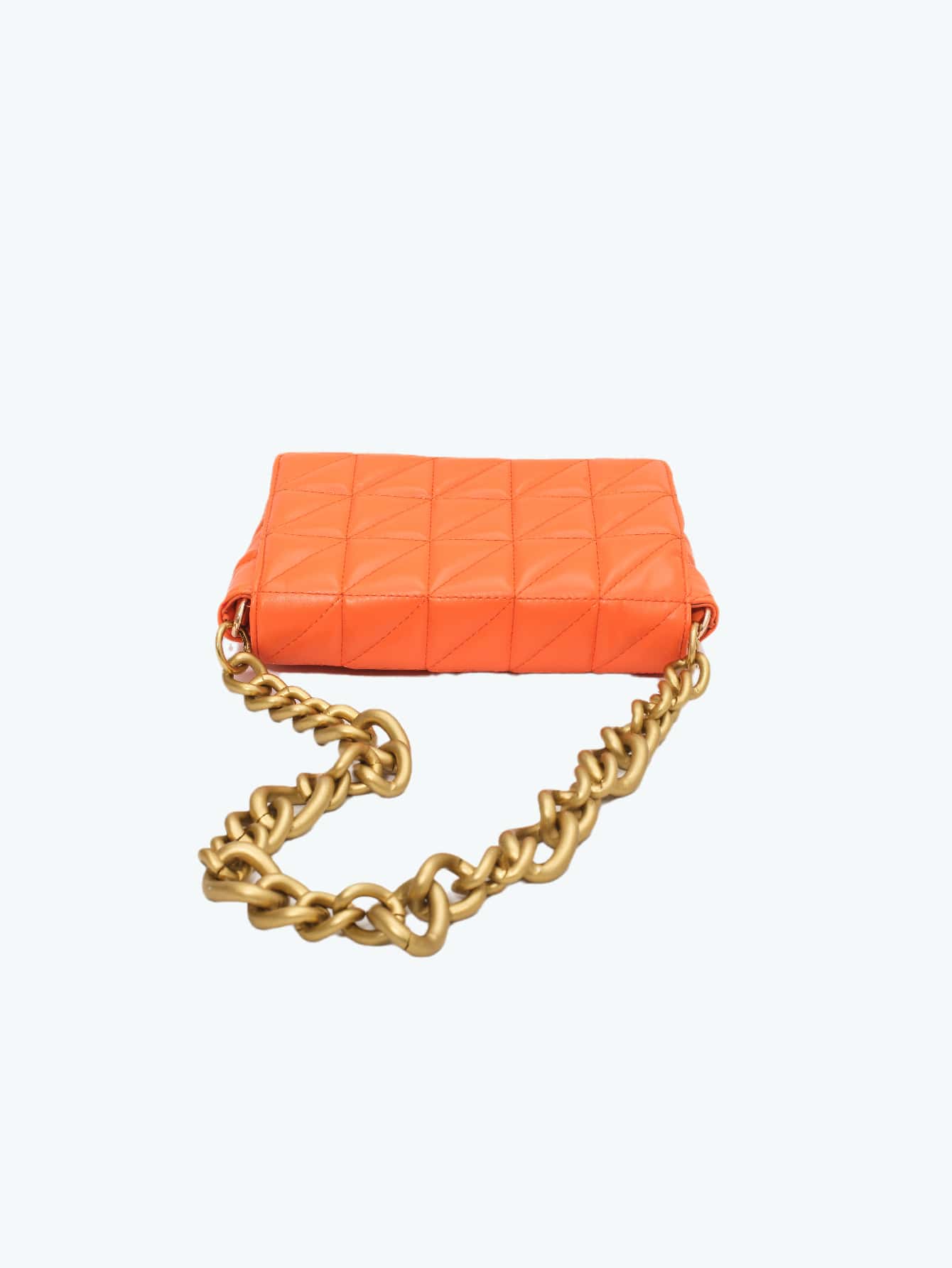 CONTAINEVERY Bolsa cuadrada guateado con cadena - Naranja - Añade 2