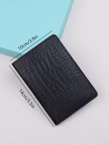 Crocodile Pattern Fashion Passport Holder Travel Ticket Storage Document Bag Boarding Pass Holder - Black - View 3