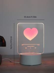 1pc Valentine's Day Heart Pattern Decorative Light - Yellow - View 4