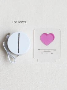 1pc Valentine's Day Heart Pattern Decorative Light - Yellow - View 5