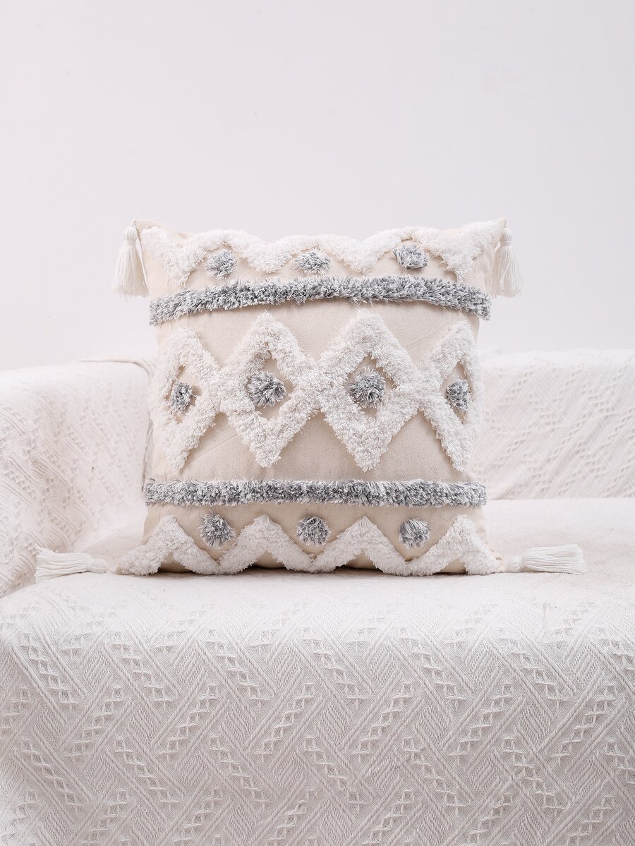 Tufted Geometric Pattern Cushion Cover Without Filler - Multicolor - View 1