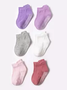 嬰兒6雙素色吊帶裙襪子 - 彩色 - 查看 1
