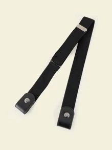 1pc Women No Buckle Elastic Casual Stretch Invisible Belt - Black - View 4