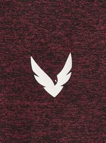 Manfinity VCAY Men Bird Print Marled Knit Tee - Maroon - View 3