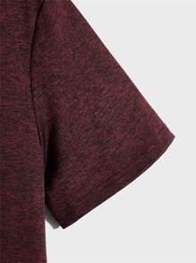 Manfinity VCAY Men Bird Print Marled Knit Tee - Maroon - View 4