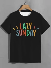 Boys Letter Graphic Tee - Black - View 1