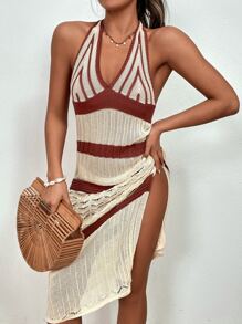 SHEIN Swim Áo che Nữ - Màu be - Xem 4