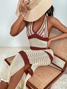 SHEIN Swim Áo che Nữ - Màu be - Xem 5