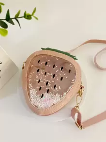 Túi đeo chéo hình dâu tây cho bé gái - Hồng - Xem 1