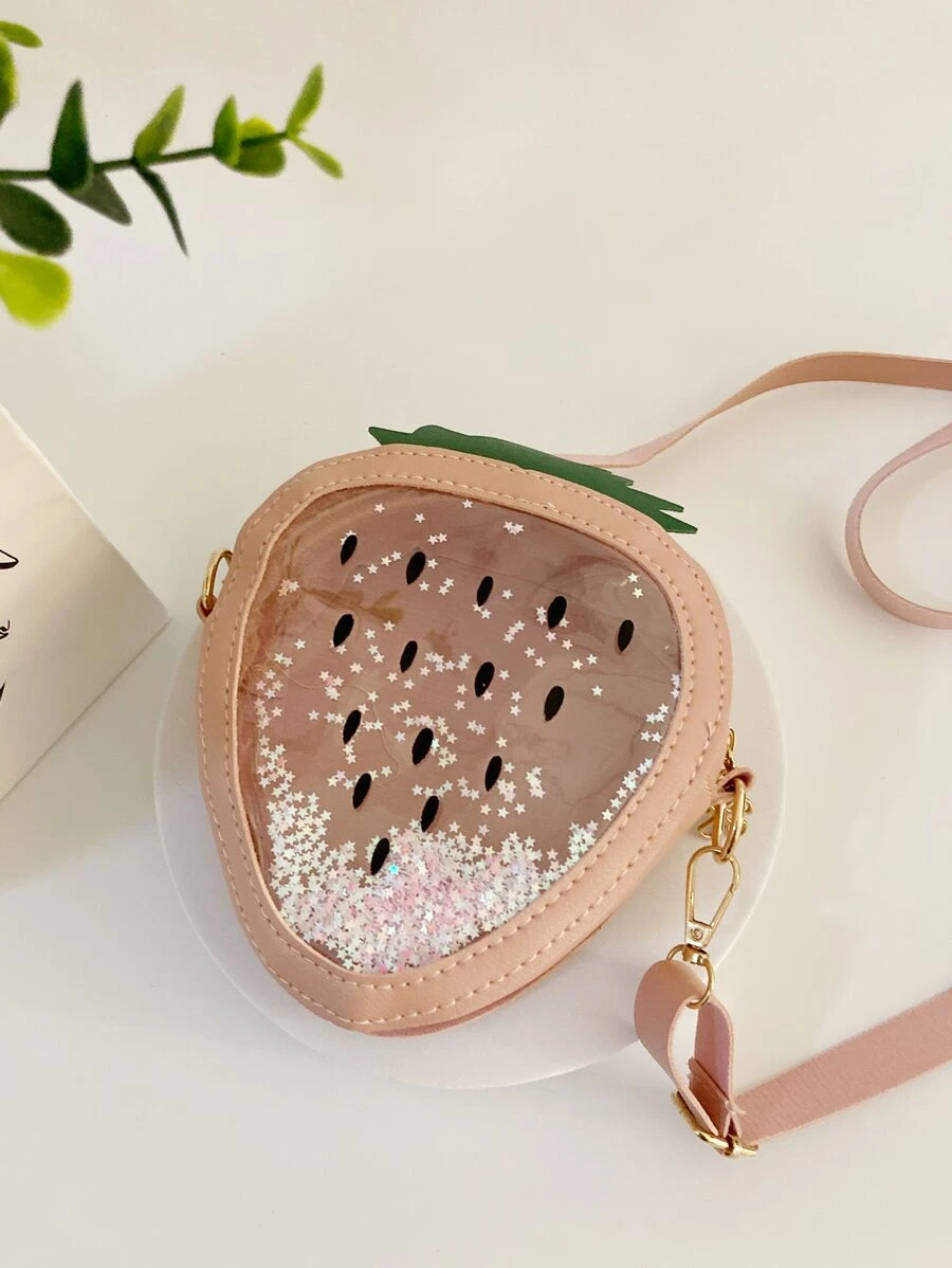 Túi đeo chéo hình dâu tây cho bé gái - Hồng - Xem 1